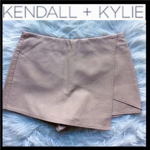 KENDALL & KYLIE Faux Leather Wrap Skort